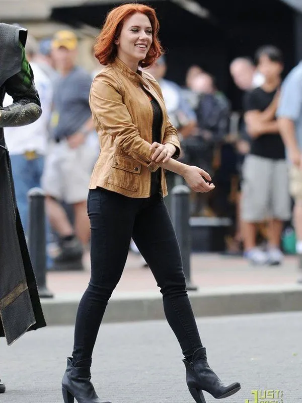 scarlett johansson leather jacket