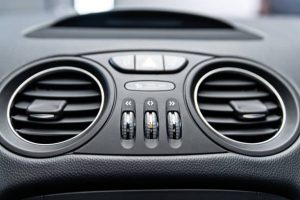 Car air vents. Modern car air conditioner and ventilation system.